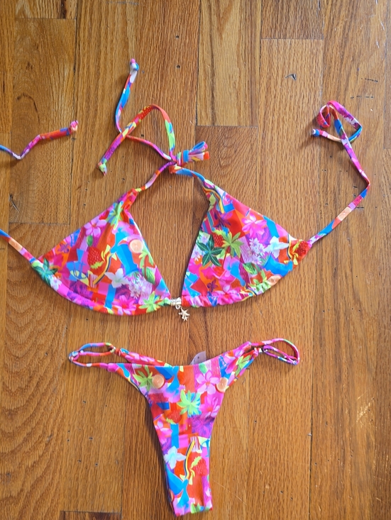 SHEIN Other - SHEIN Multicolor Tropical Floral String Bikini